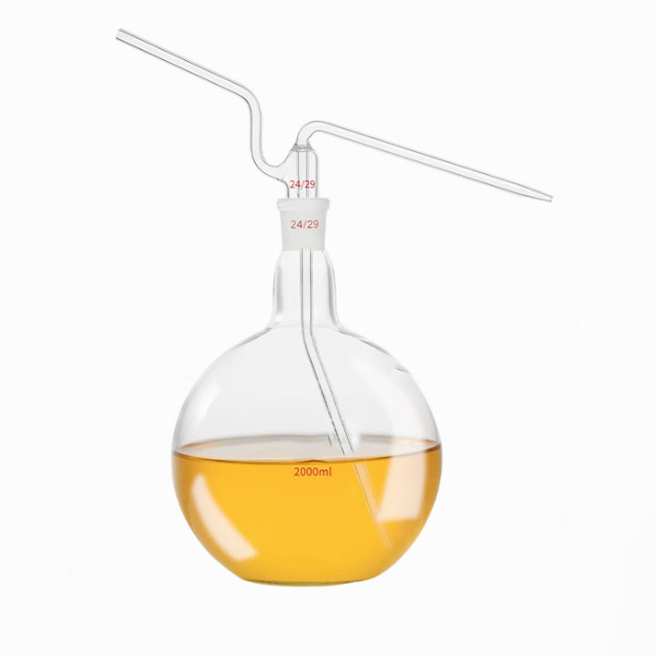 481 Flat form washing bottle with ground – in glass stopper