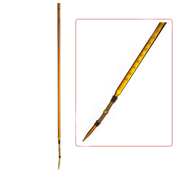647B Class B amber glass burette with rubber tubing connection,glass bead and glass tip