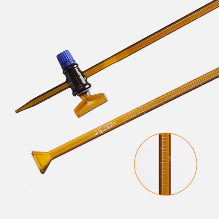 648A Class A amber glass burette with straight stopcock