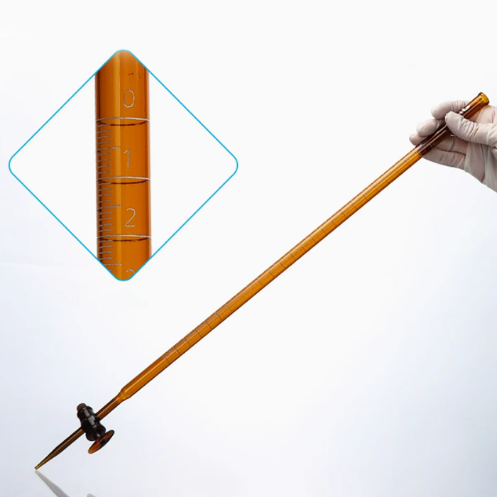 648B Class B amber glass burette with straight stopcock